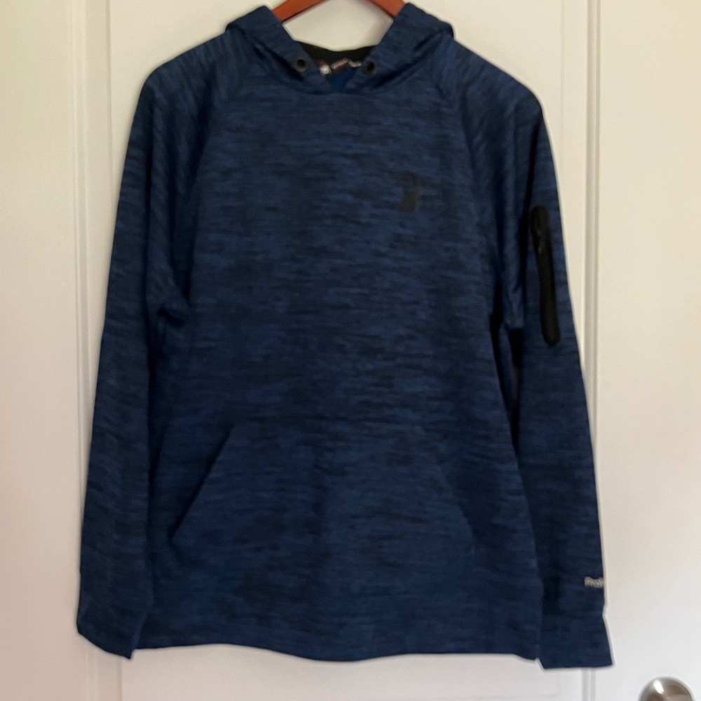 Spyder Active ProW-B Mens Blue Space Dye Performance Hoodie Pullover Pocket